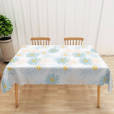 Lofaris Fresh Daisy Rectangle Tablecloth in Macaron Pastel Colors for Spring Party and Cheerful Kitchen Decor